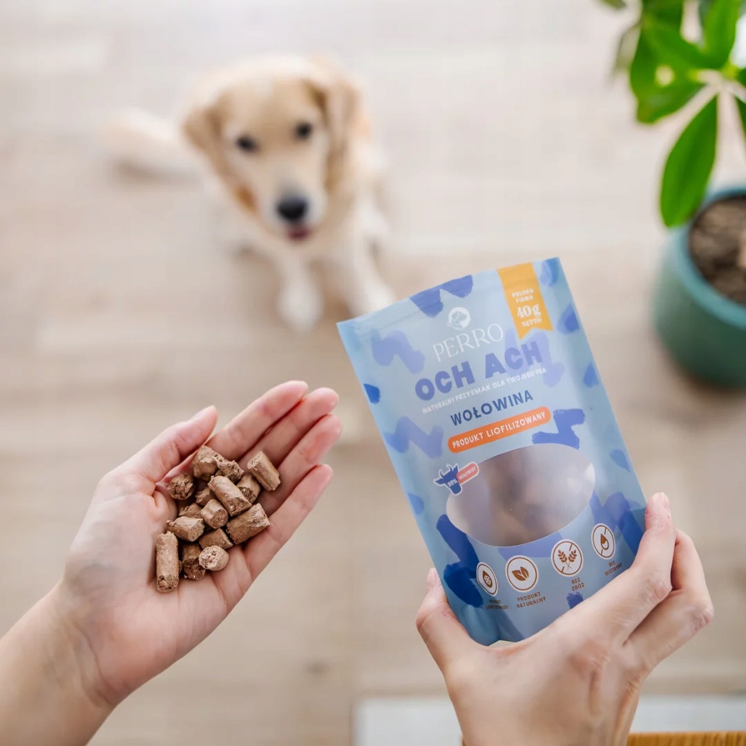 Perro OCH ACH przysmaki dla psa wołowina przysmaki liofilizowane 40g