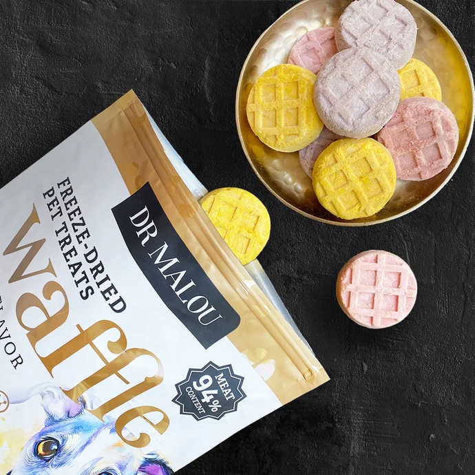 DrMalou WAFLE Z LIOFILIZOWANEGO MIĘSA KURCZAKA przysmak dla psa 120 g