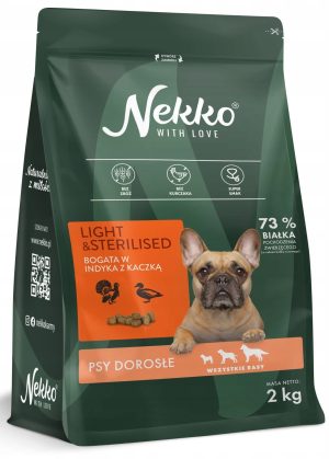 NEKKO sucha karma dla psa INDYK KACZKA LIGHT&STERILISED 2KG