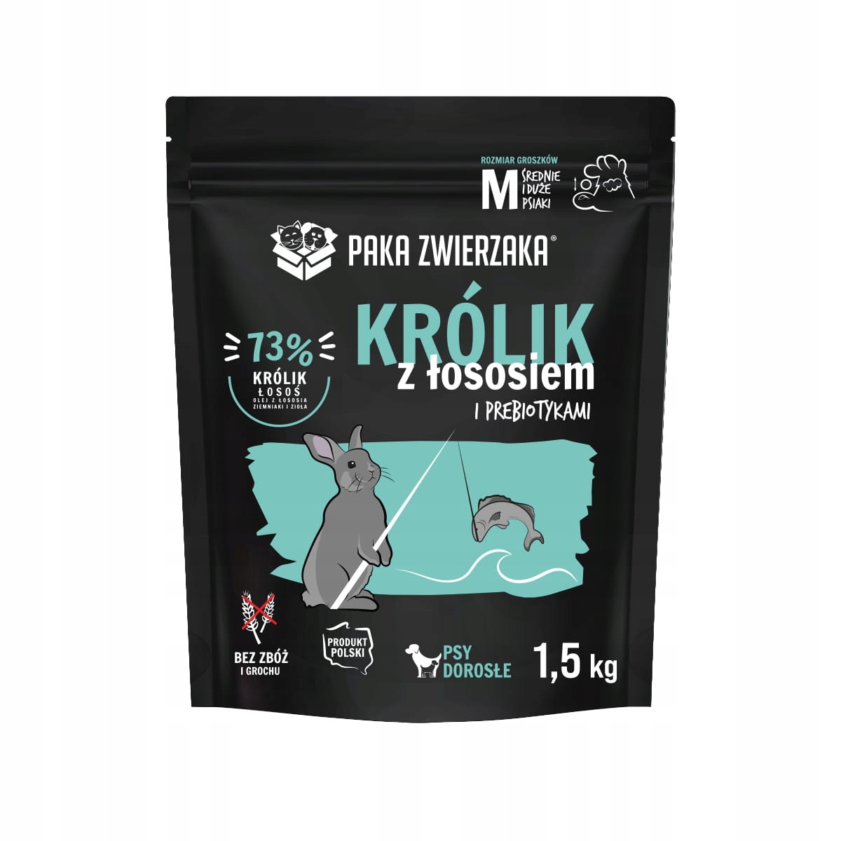 Paka Zwierzaka sucha karma Królik z łososiem 1,5 kg