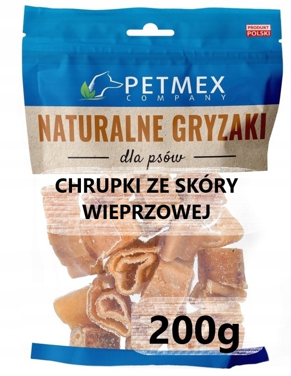Petmex CHRUPKI ZE SKÓRY WIEPRZOWEJ Petmex 200g przysmak gryzak dla psa