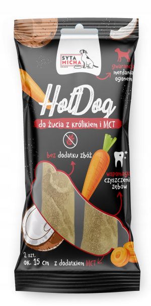 Syta Micha Hot Dog do żucia z królikiem i MCT 2 szt