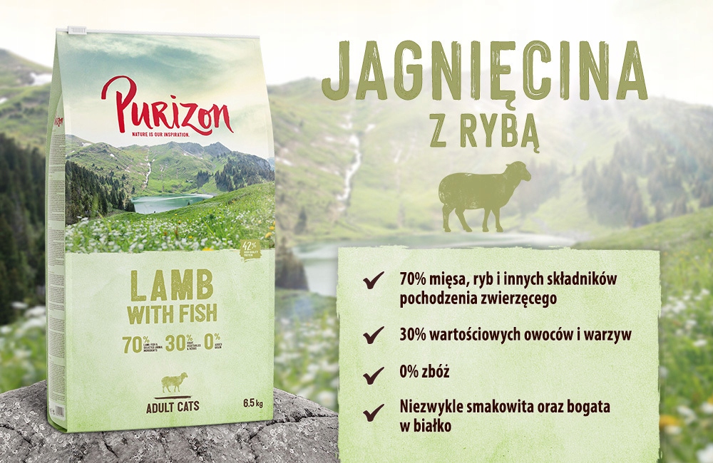 Purizon karma dla kota JAGNIĘCINA RYBY 400 g bez zbóż