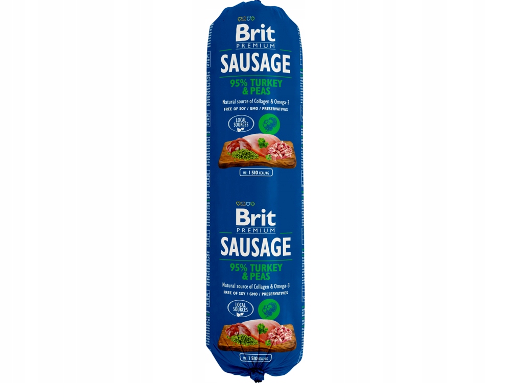 Brit sausage indyk z groszkiem 800g