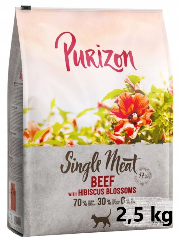 Purizon sucha karma dla kota WOŁOWINA HIBISKUS 2,5 KG single Meat