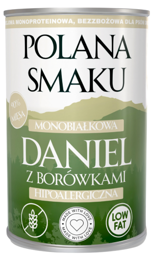 Polana Smaku DANIEL BORÓWKI 400g karma mokra dla psa