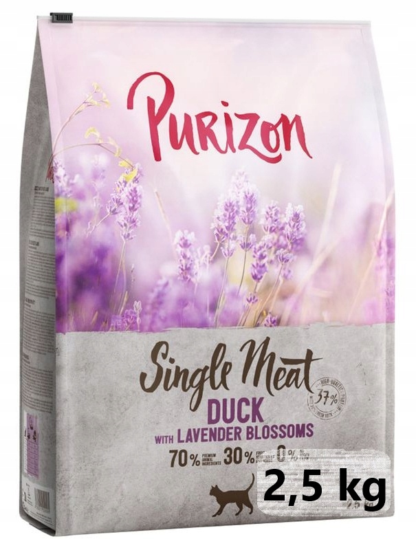 Purizon sucha karma dla kota KACZKA KWIATY LAWENDY 2,5 KG monobiałkowa