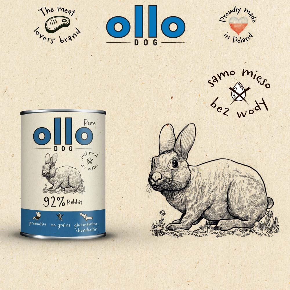 Ollo mokra karma dla psa Pure KRÓLIK 400g