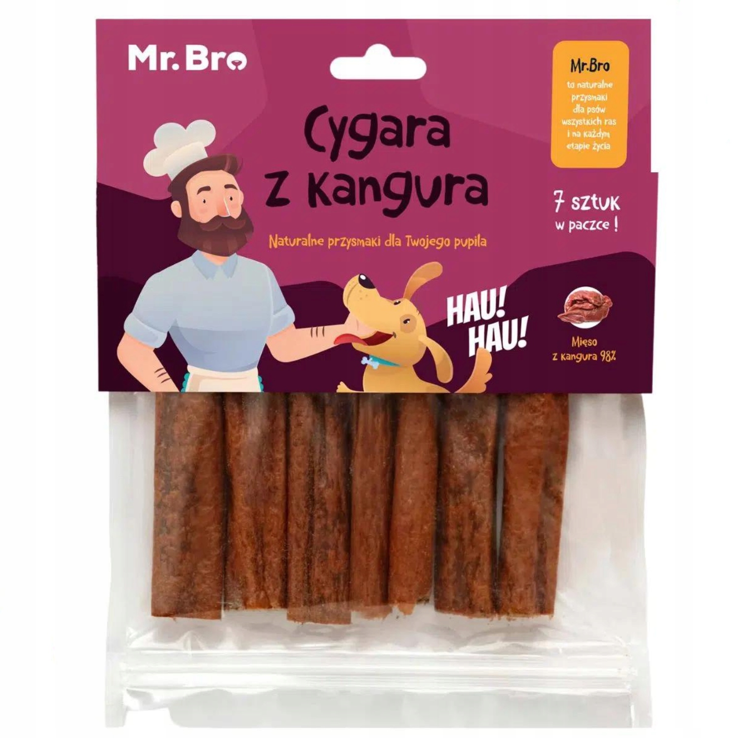 Mr.Bro CYGARA Z KANGURA 7 szt 98% mięsa przysmak dla psa