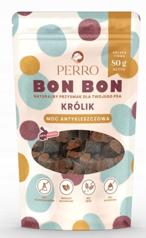 Perro BON BON przysmaki Królik – ochrona przed kleszczami 80g