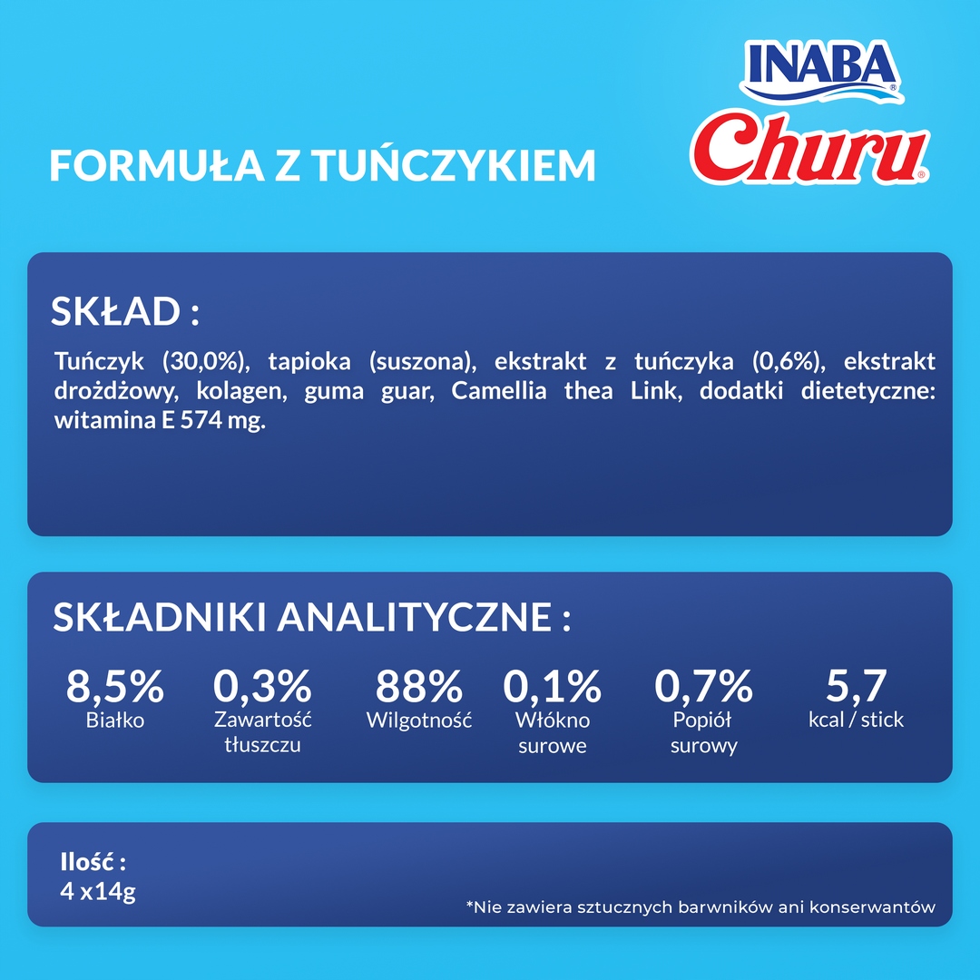 Churu kremowy przysmak dla psa TUŃCZYK 4×14 g bez kurczaka EUD606