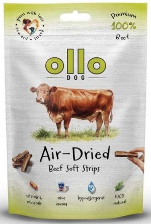 OLLO przysmaki dla psa paski WOŁOWINA 80g AIR DRIED
