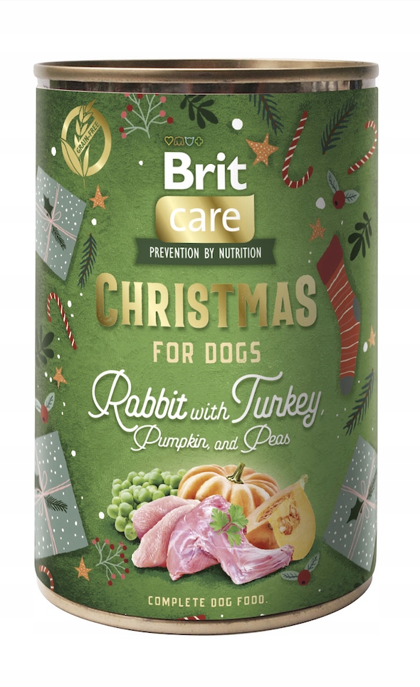 Brit Care mokra karma dla psa KRÓLIK INDYK 400g wersja świąteczna