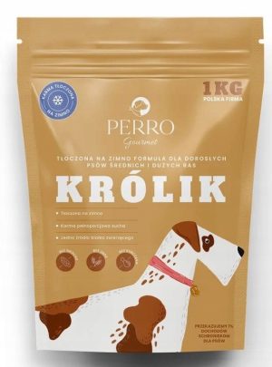 Perro sucha karma dla psa KRÓLIK 1 kg tłoczona na zimno średnie duże rasy