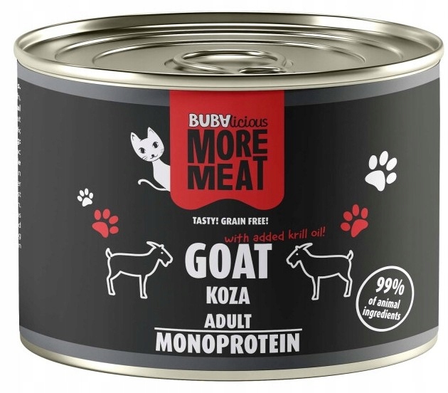 BUBA mokra karma dla kota KOZA 185g monobiałkowa