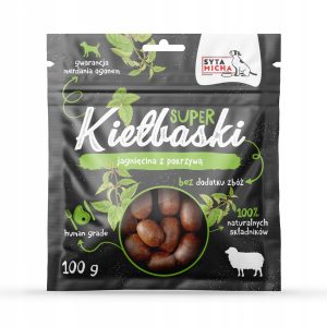 Syta Micha kiełbaski z jagnięciną i pokrzywą 100g
