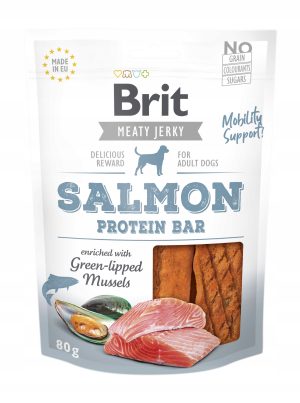 Brit przysmak dla psa ŁOSOŚ JERKY batoniki fileciki 80g