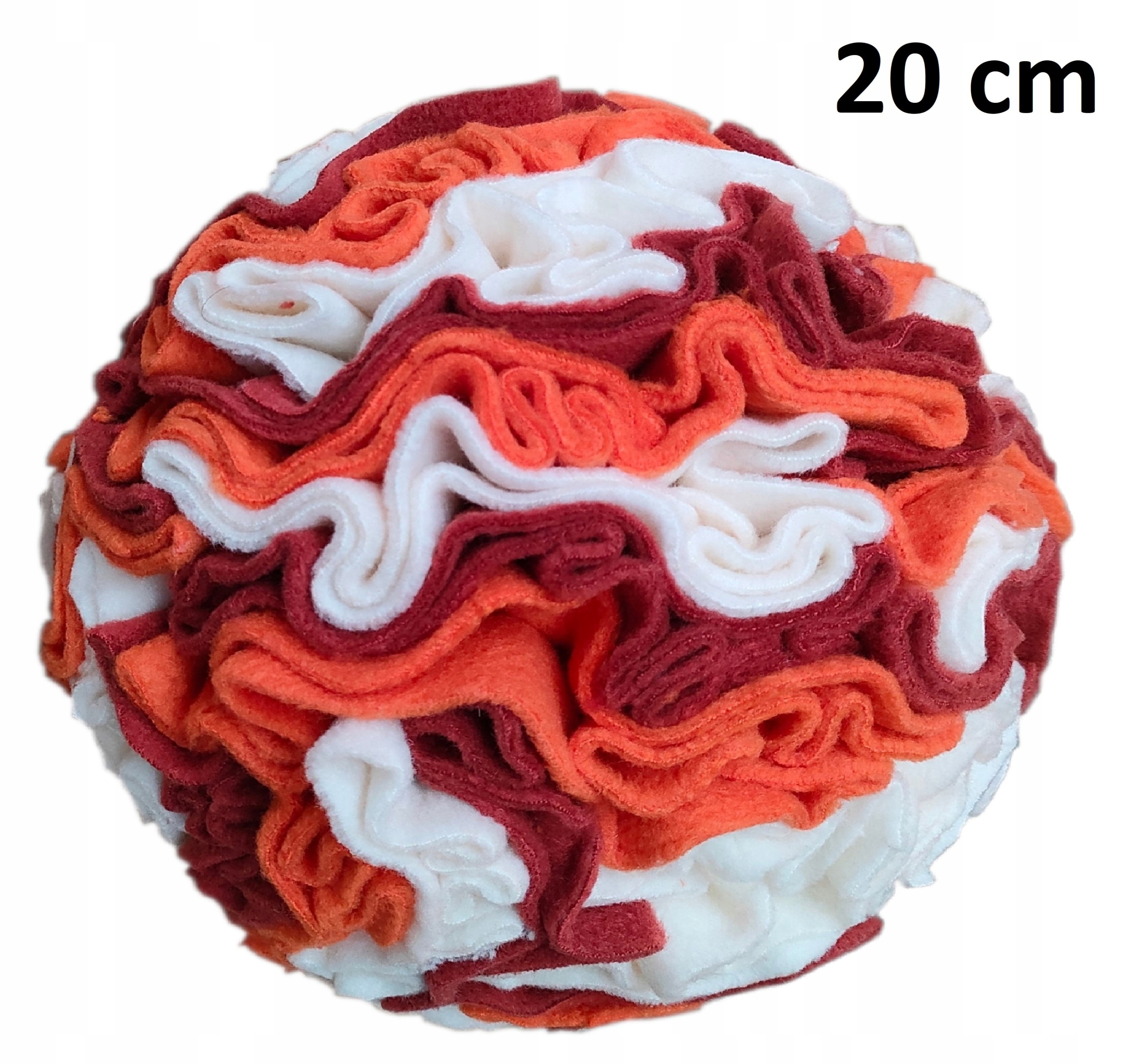 Kula węchowa Sznupli 20 cm na przysmaki pomarańcz beż brąz