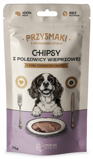 Meatstuff przysmak dla psa chipsy POLĘDWICA WIEPRZOWA 75g