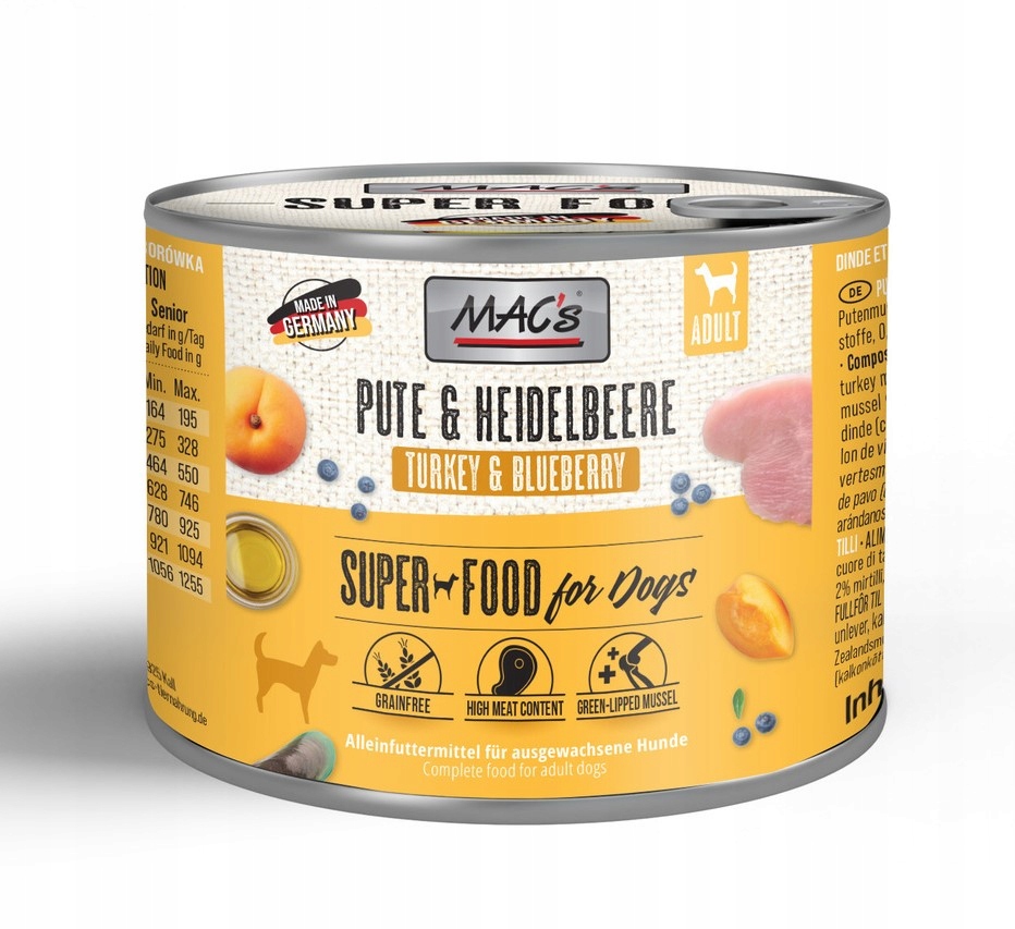 MACs pies puszka indyk borówki 200g