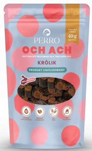 Perro OCH ACH przysmaki dla psa królik przysmaki liofilizowane 40g