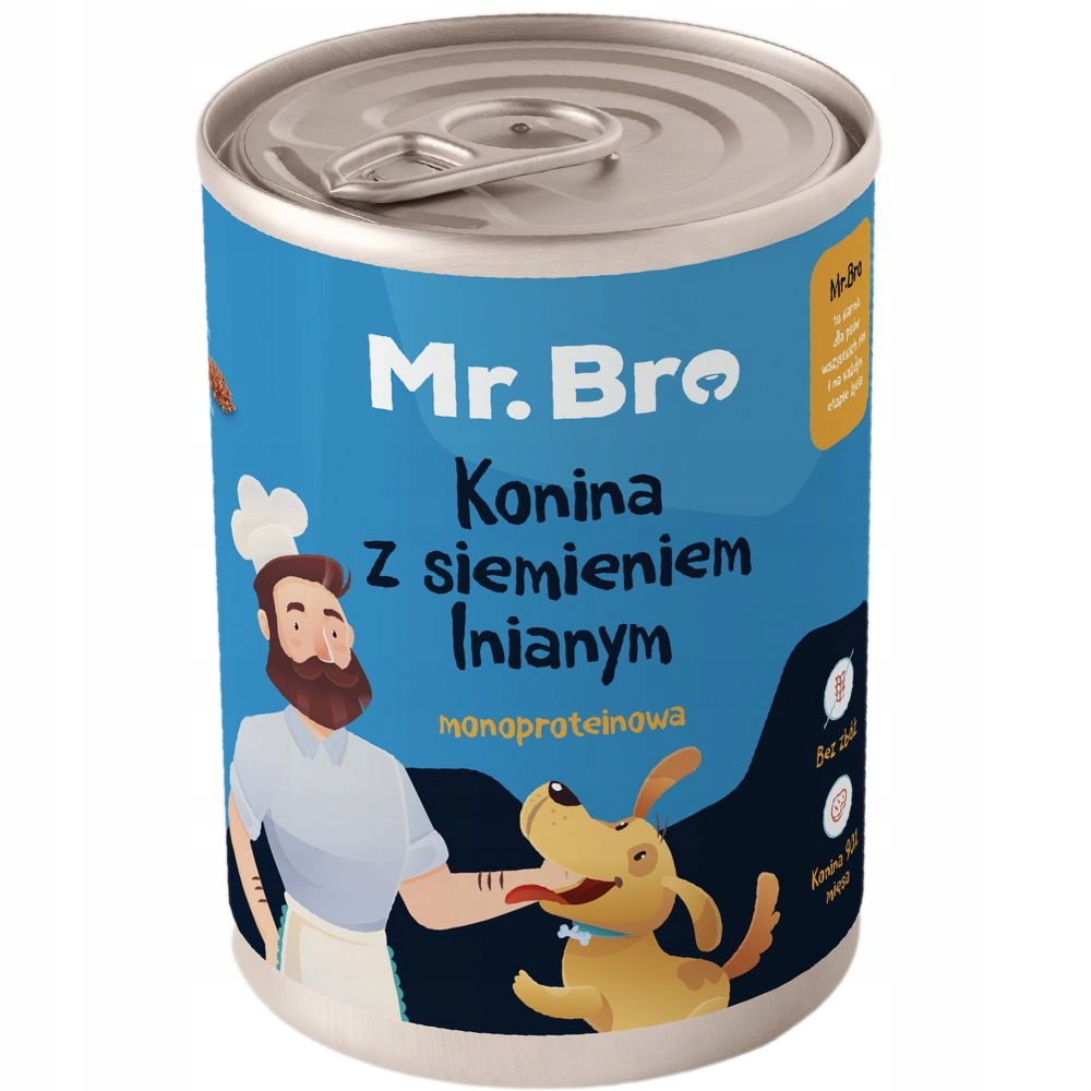 Mr. Bro karma mokra dla psa KONINA Z SIEMIENIEM LNIANYM 400g monoproteinowa