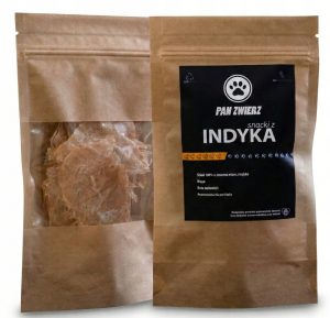 Pan Zwierz suszone smaczki Z INDYKA dla psa i kota 100% mięsa 25 g