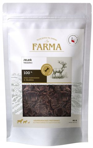 Farma trenerki Z JELENIA 100% Mięso Mięśniowe przysmaki dla psa 80g