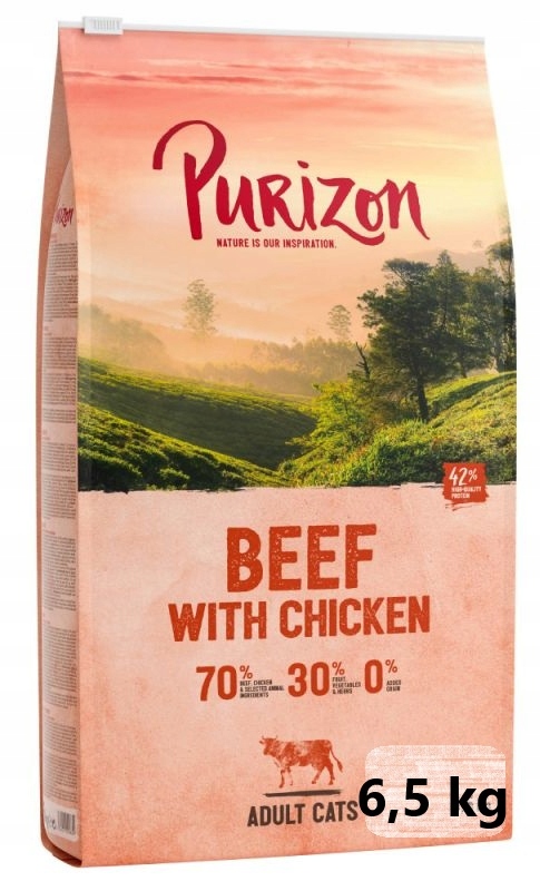 Purizon sucha karma kot WOŁOWINA KURCZAK 6,5 kg 0% ZBÓŻ