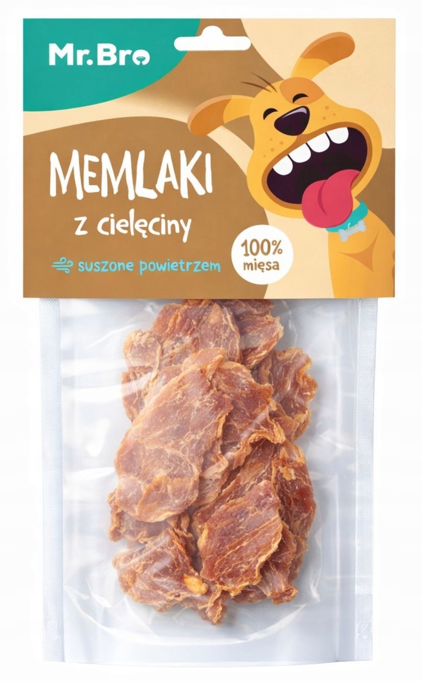Mr. Bro Memlaki CIELĘCINA W PŁATACH 150g naturalny przysmak dla psa