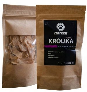 Pan Zwierz suszone smaczki Z KRÓLIKA dla psa i kota 100% mięsa 25 g