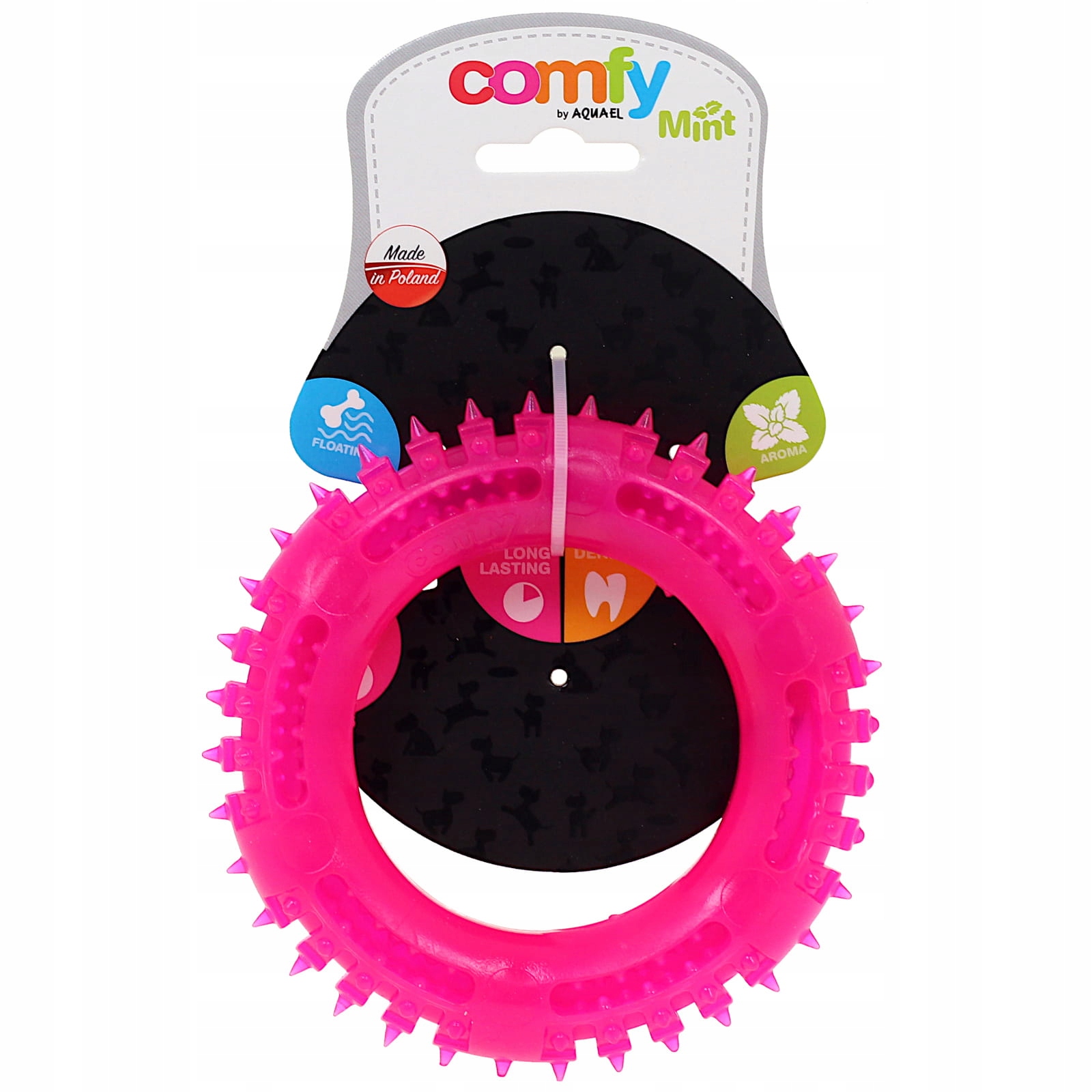 Comfy Dental zabawka dla psa Ring Miętowy 13cm różowy gryzak