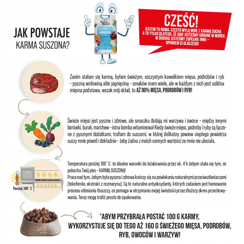 Dolina Noteci karma dla szczeniąt suszona z jagnięciną 150 g półwilgotna