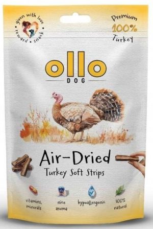 OLLO przysmaki dla psa paski INDYK 80g AIR DRIED