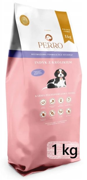 Perro JUNIOR INDYK KRÓLIK sucha karma dla szczeniąt 1 kg średnie duże rasy