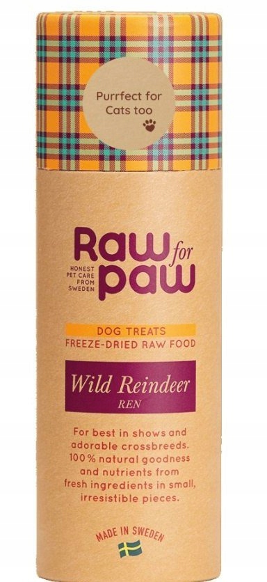 RAW for PAW Przysmaki liofilizowane dla psa i kota RENIFER 45g