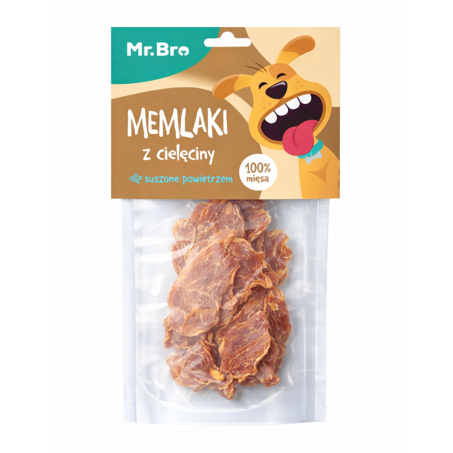 Mr. Bro Memlaki CIELĘCINA W PŁATACH 150g naturalny przysmak dla psa