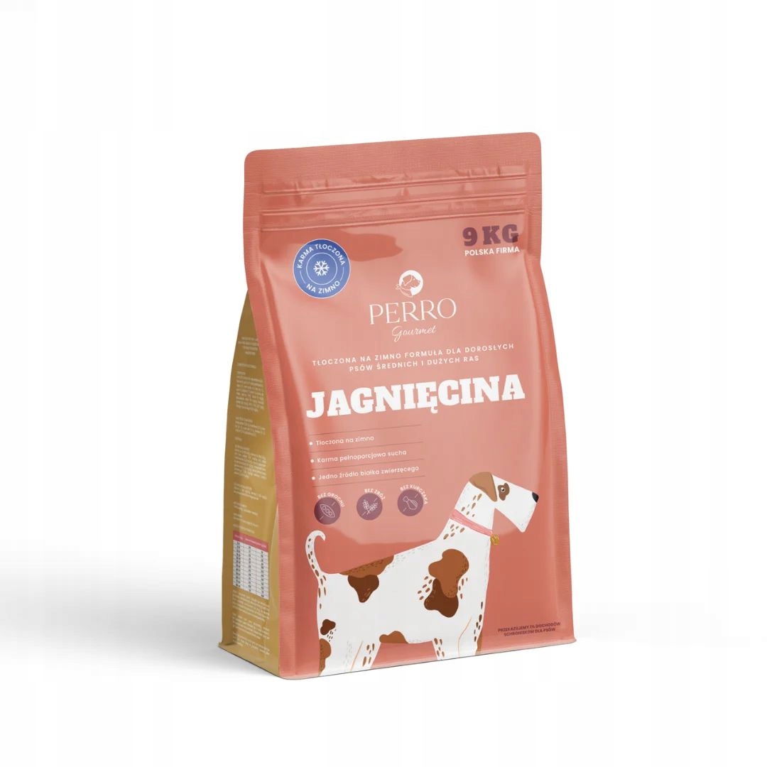 Perro sucha karma dla psa JAGNIĘCINA 9 kg tłoczona na zimno ś/d rasy