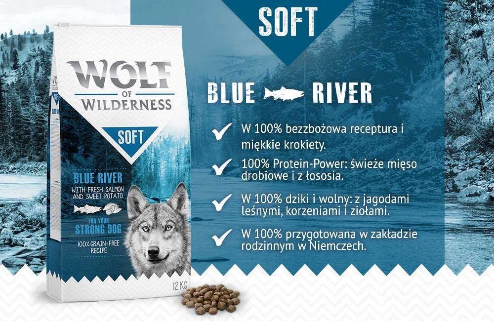 WOW sucha karma soft łosoś kurczak 1kg Blue River