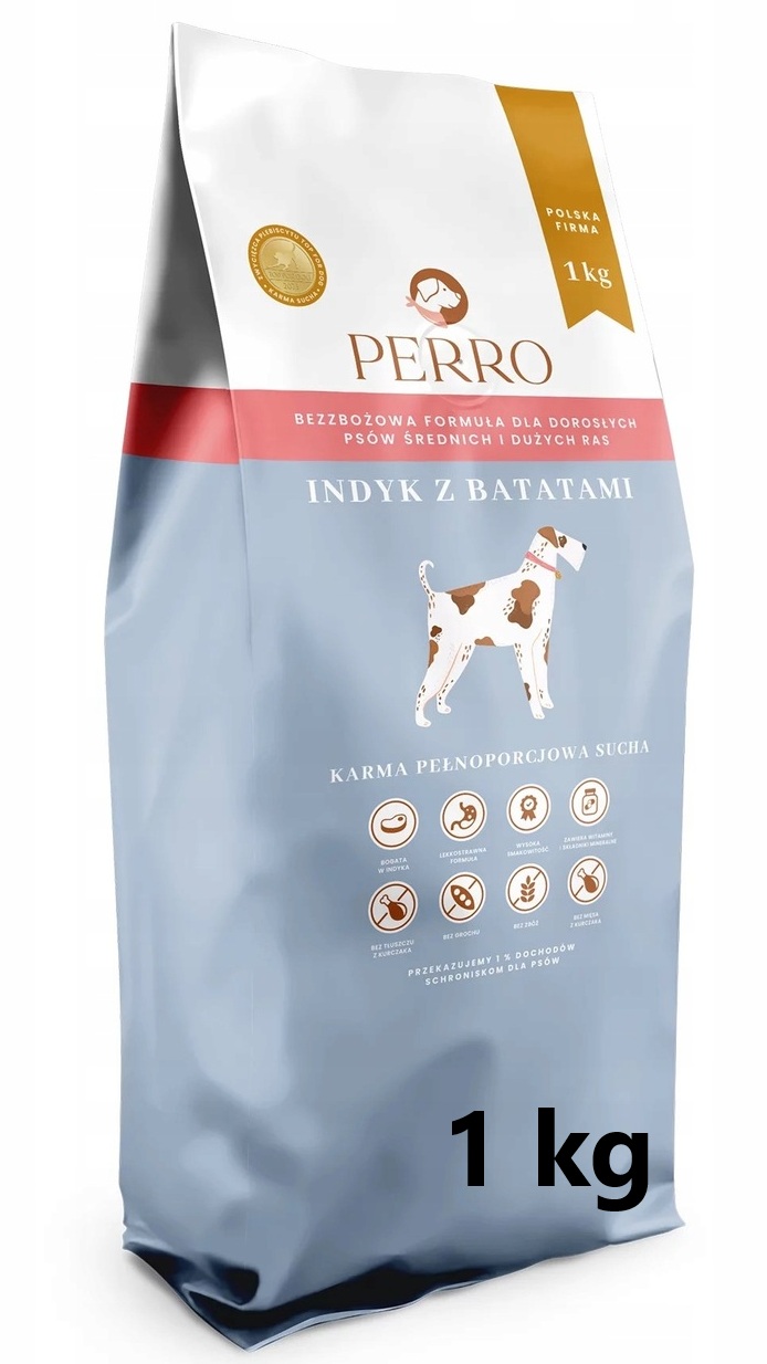 Perro INDYK Z BATATAMI sucha karma dla psów z alergią 1 kg
