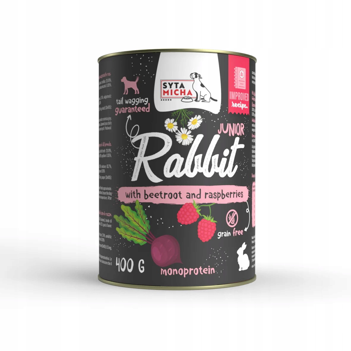 Syta Micha karma mokra KRÓLIK BURAKIEM MALINY 400g dla szczeniąt
