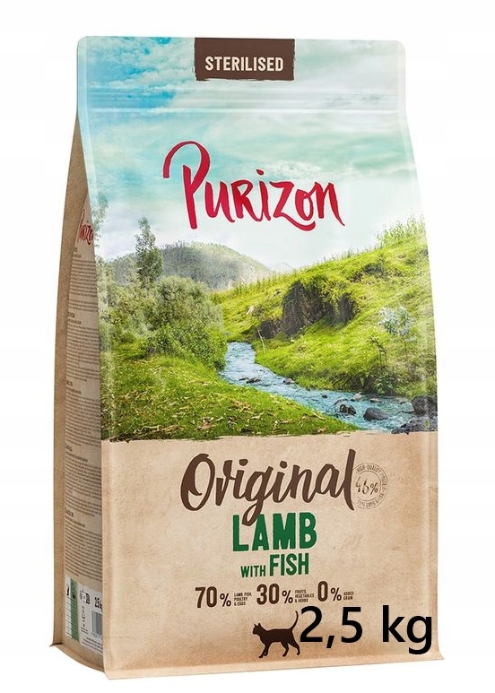 Purizon karma dla kotów sterylizowanych JAGNIĘCINA RYBY 2,5 kg bez zbóż