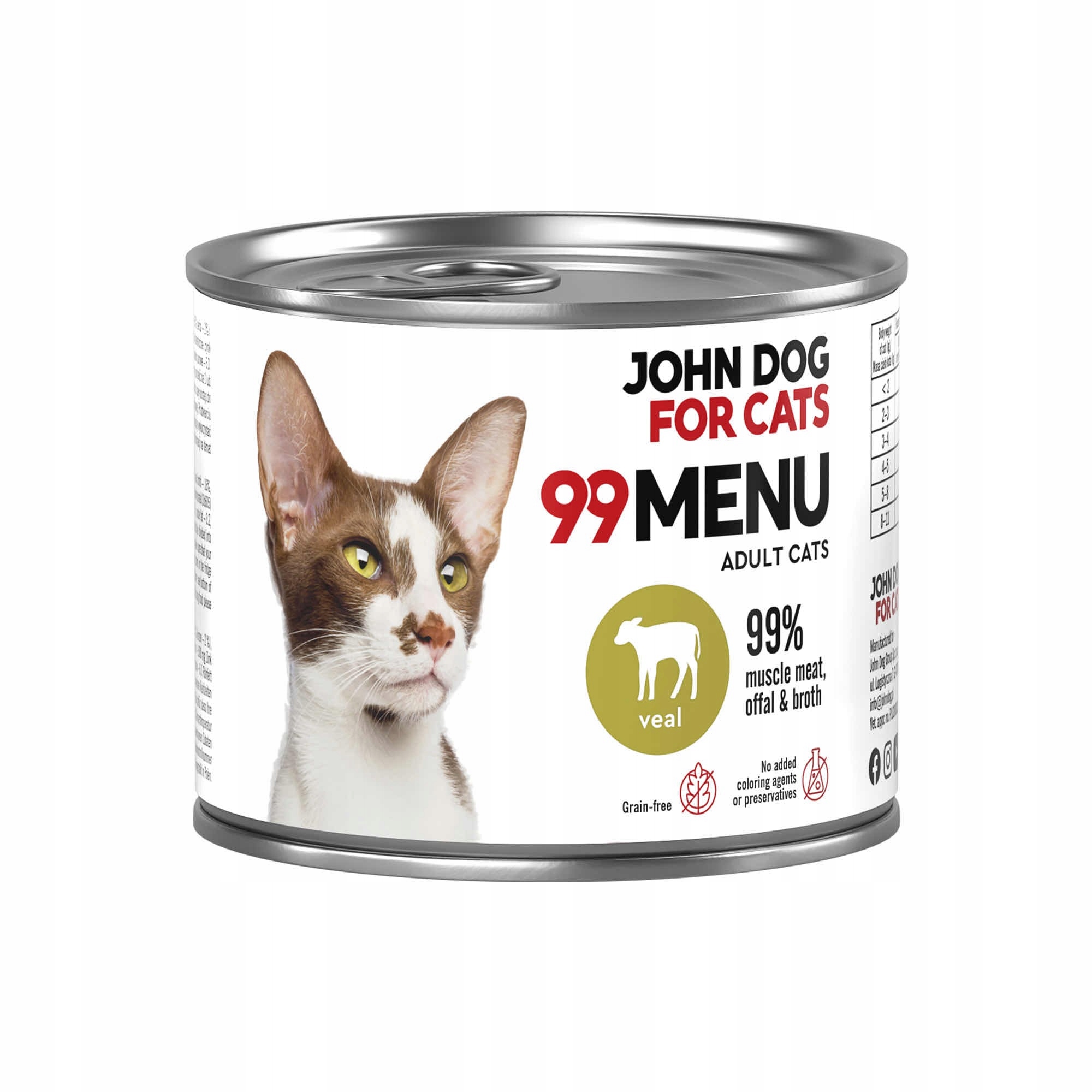 200g John Dog For Cats CIELĘCINA 200G 99 Menu mokra karma dla kota