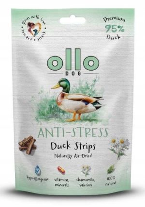 OLLO przysmaki dla psa paski KACZKA KOZŁEK LEKARSKI RUMIANEK 80g AntiStress
