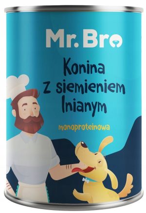 Mr. Bro karma mokra dla psa KONINA Z SIEMIENIEM LNIANYM 400g monoproteinowa