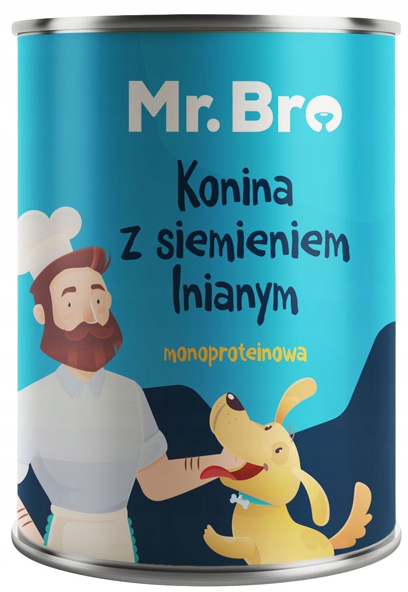 Mr. Bro karma mokra dla psa KONINA Z SIEMIENIEM LNIANYM 400g monoproteinowa