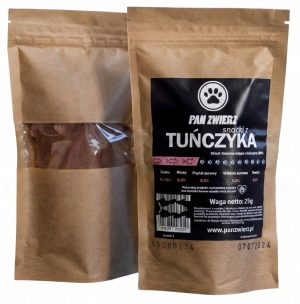 Pan Zwierz suszone smaczki Z TUŃCZYKA dla psa i kota 100% mięsa 25 g