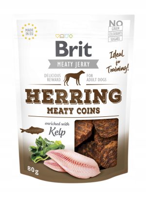 Brit przysmaki dla psa JERKY HERRING MEATY COINS medaliony ze ŚLEDZIEM 80g