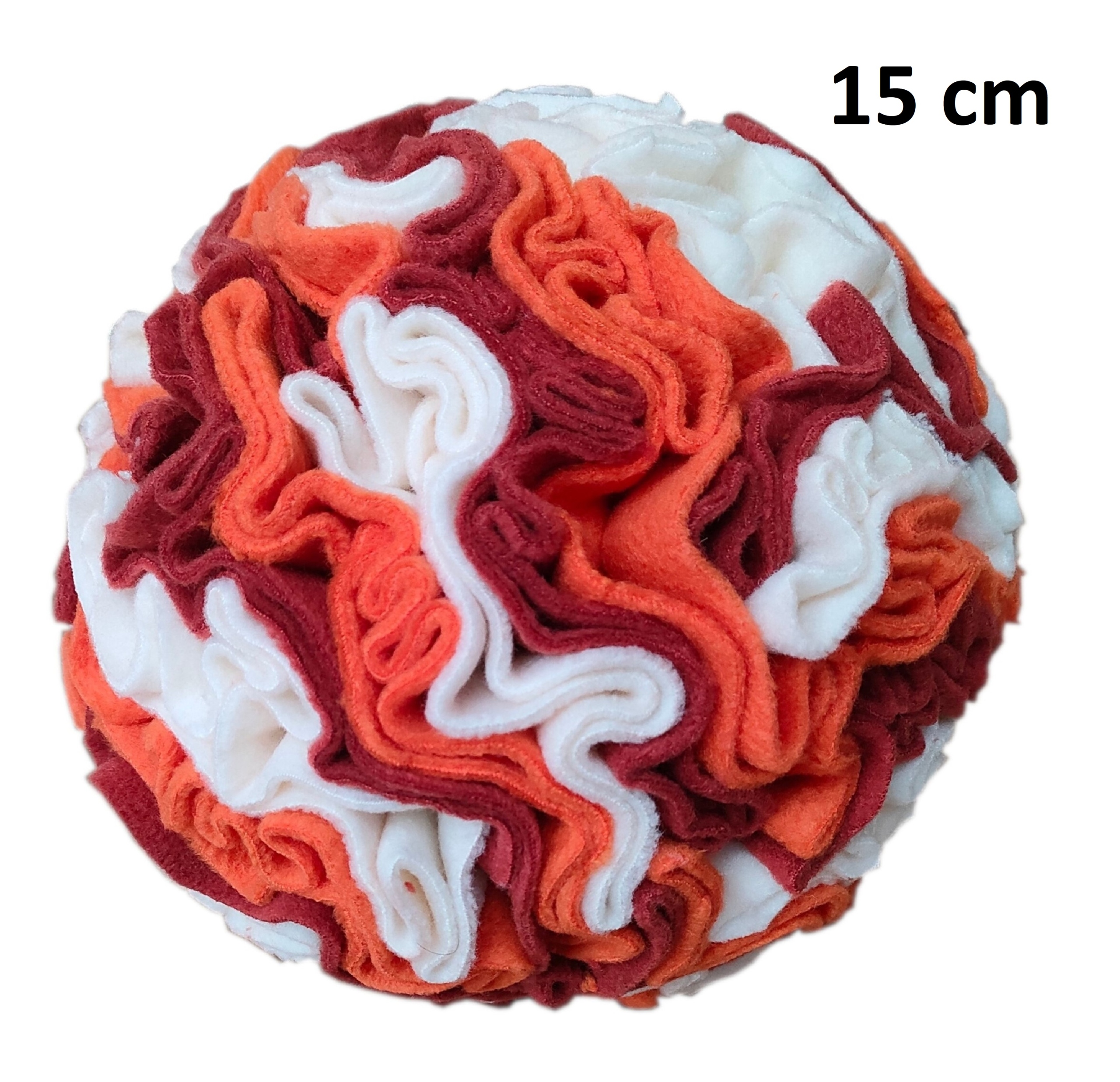 Kula węchowa Sznupli 15 cm na przysmaki pomarańcz beż brąz