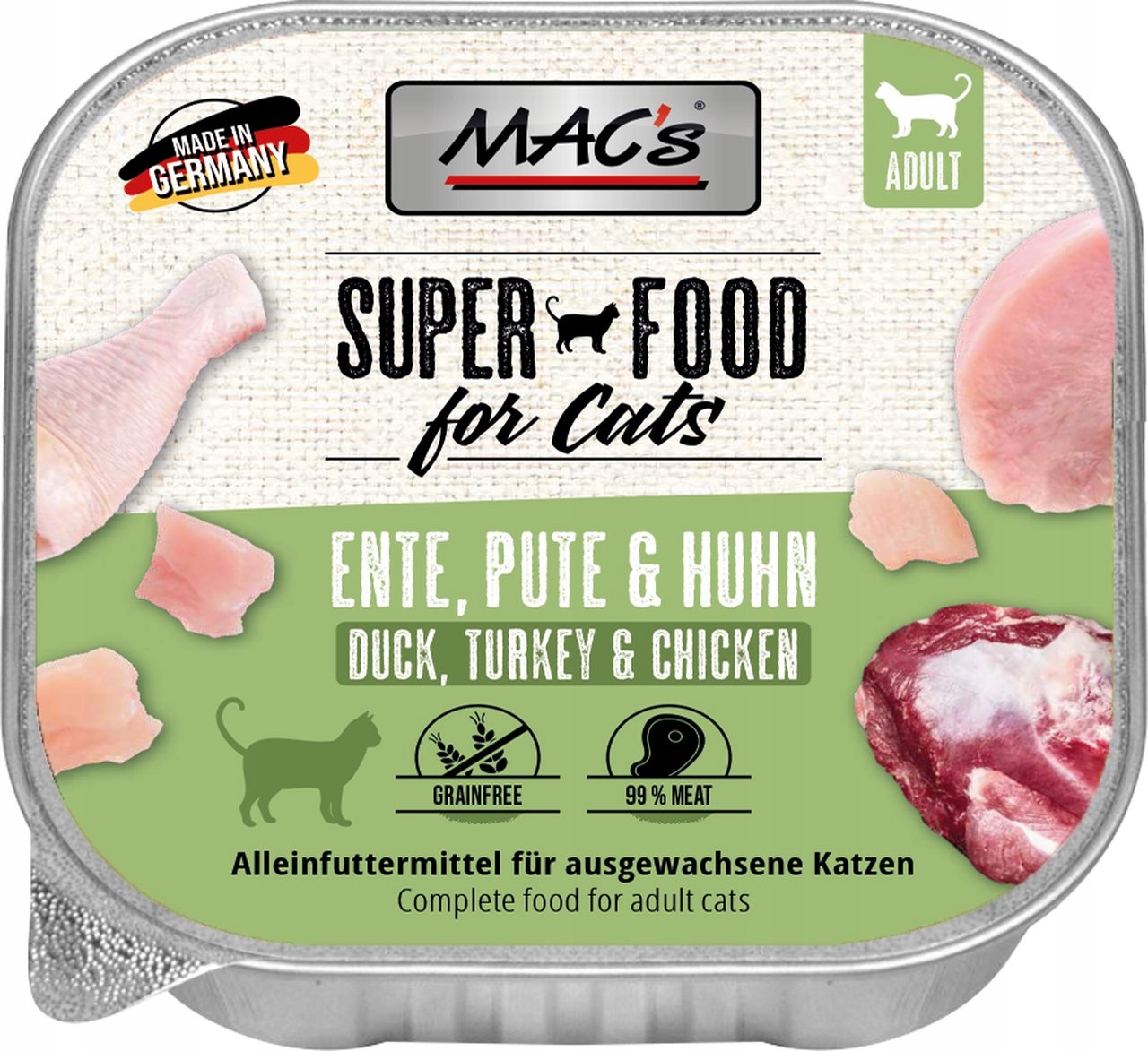 MAC’s karma dla kota KACZKA INDYK KURA tacka 100g
